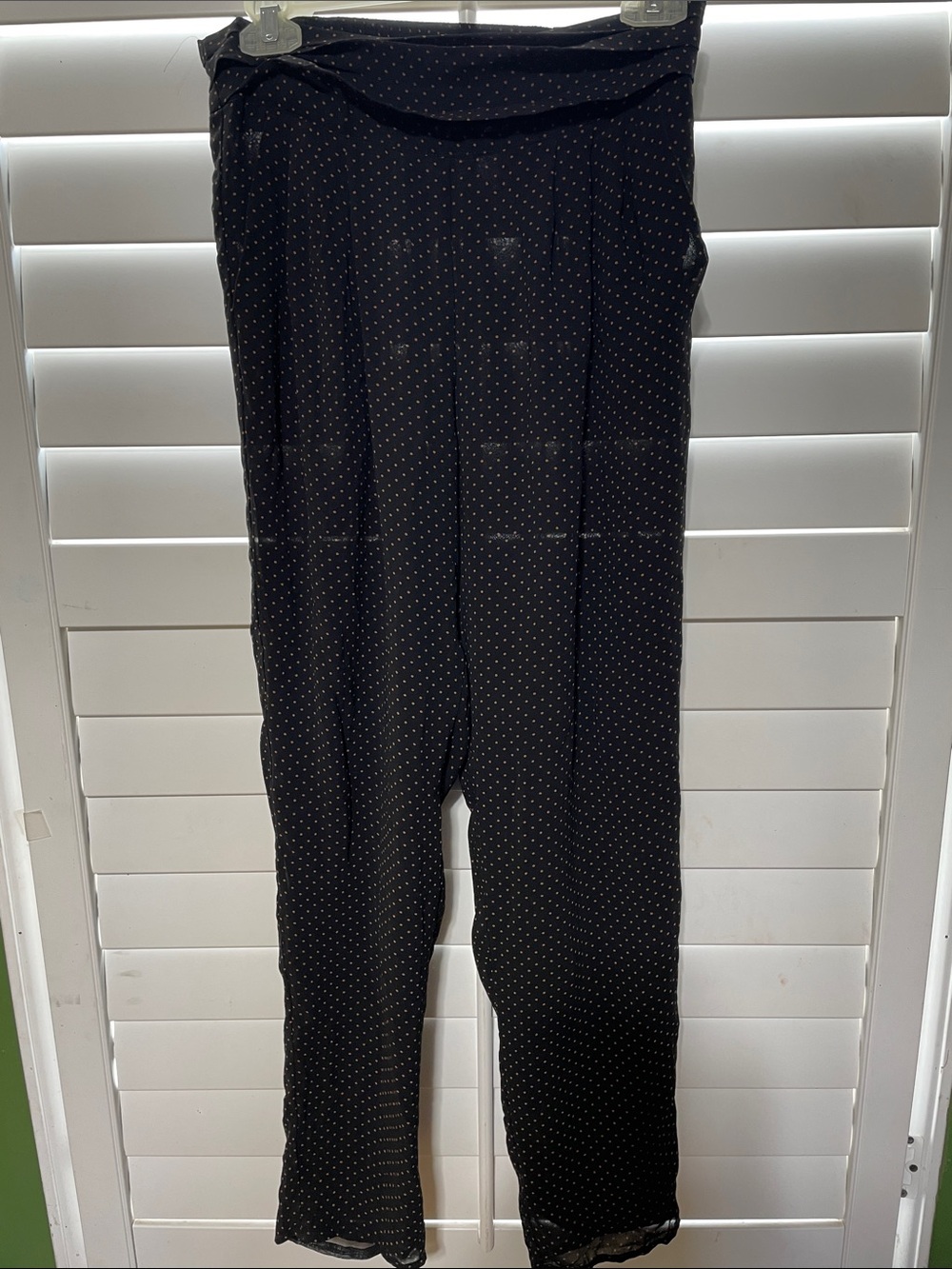 Black Polka Dot Wide-Leg Pants
